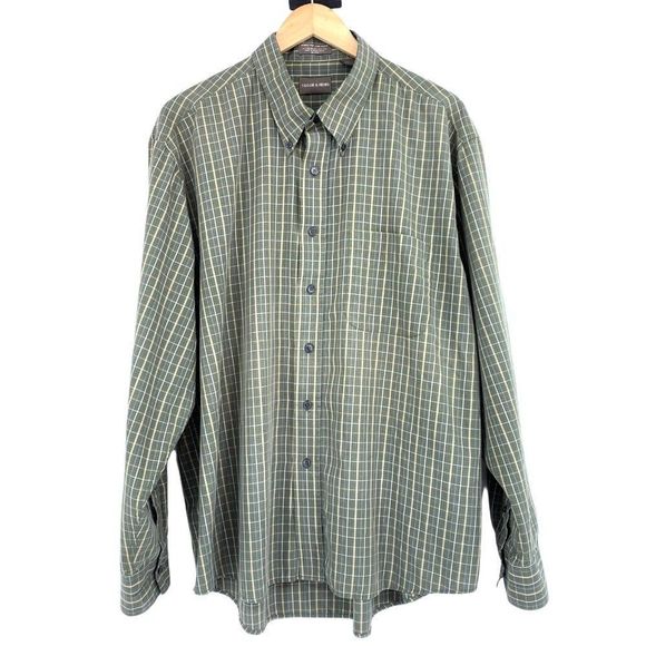 Men’s Taylor & Henry plaid shirt button up casual size XXL 1895 - Picture 1 of 8